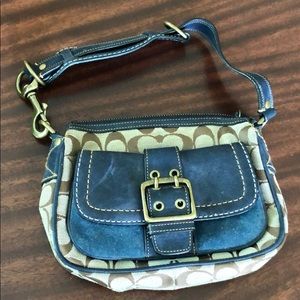 COACH 7061 blue leather and signature C purse